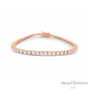 Rose gold round cut tennis bracelet