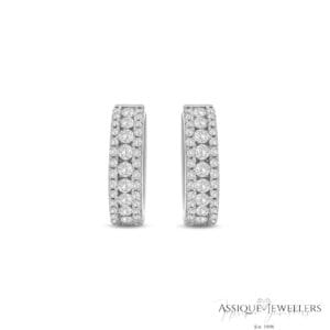 White gold round brilliant earrings