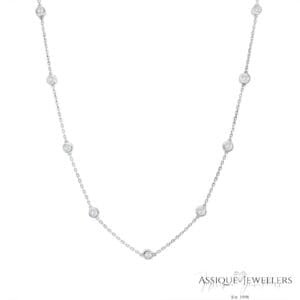 White gold diamond necklace